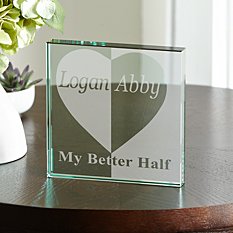 Better Half Glass Keepsake Block